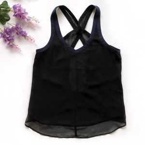 UO Silence + Noise Black Sheer Tank Top - XS